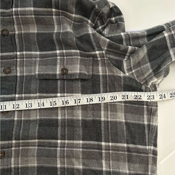 Polo Ralph Lauren Gray Plaid Cotton Elbow Patch Flannel Shirt Size Large - Picture 7 of 10